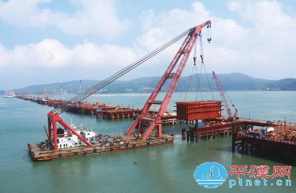 Railroad bridge construction makes progress in Pingtan